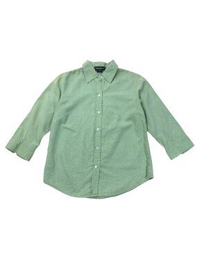 Eddie Bauer Women’s Green Cotton Oxford Button Down Shirt Size XS